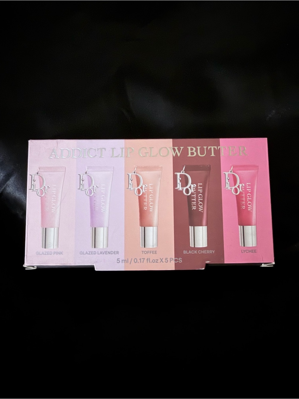 Dior Addict Lip Glow Butter Set — Pink, Lavender, Peach, Brown, Berry